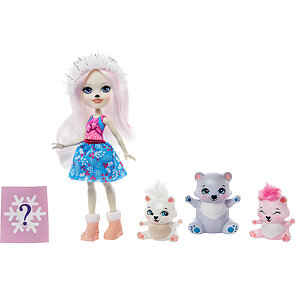 Enchantimals panenka Pristina Polar Bear s rodinkou